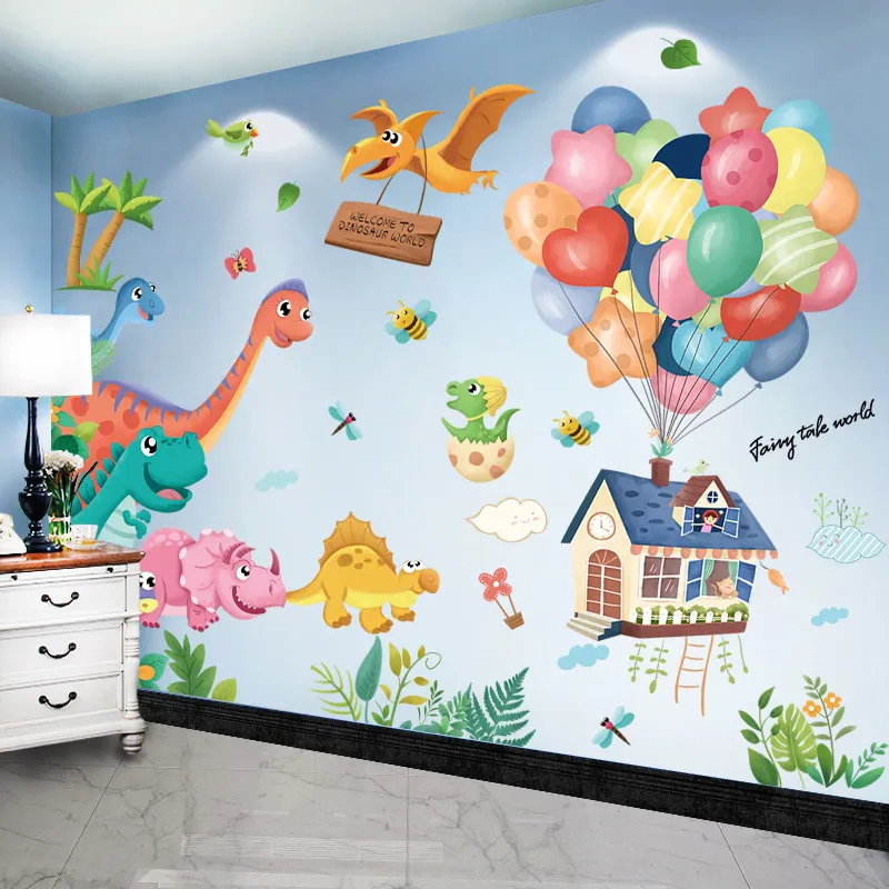 SHIJUEHEZI DINOSAURNE PERALES ASSETADOR DE PAREDE DE PARENDO DIY BALLOONS DE BALLOONS DACALS MURAL PARA CRIANÇAS CASE BEBÊ BEBRIMENTO DO EM CASA DO EM CASA 220607