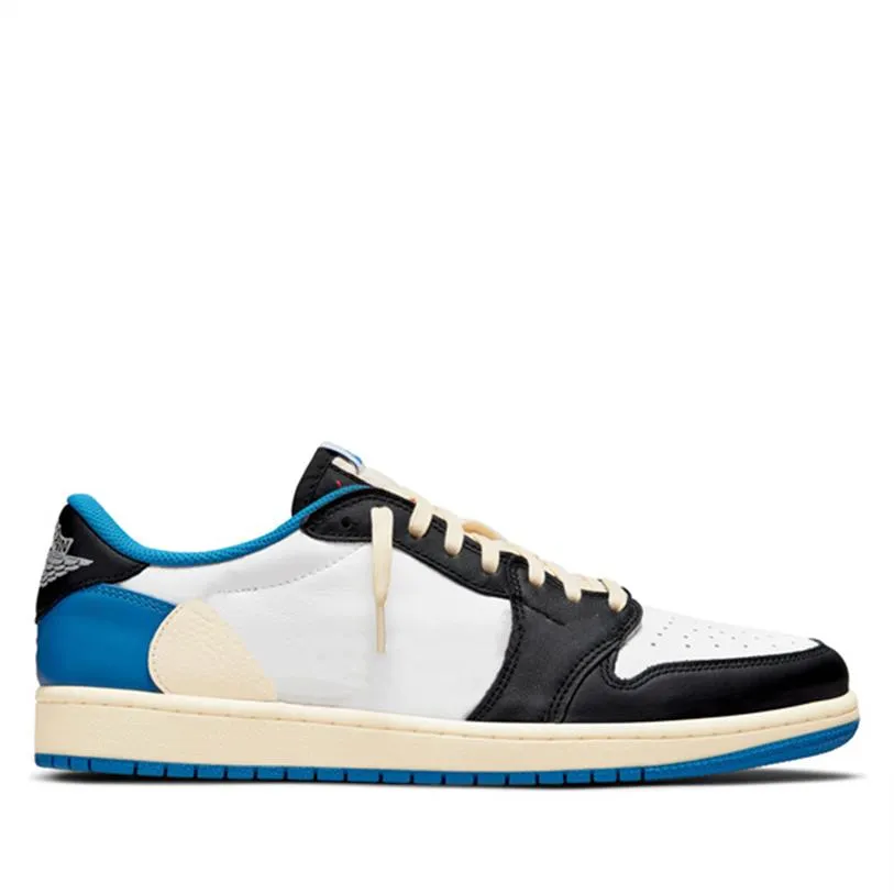 Travis Scotts X 1 Low OG Mens Basketball Shoes Fragment Jumpman 1s White Military Blue Designer 