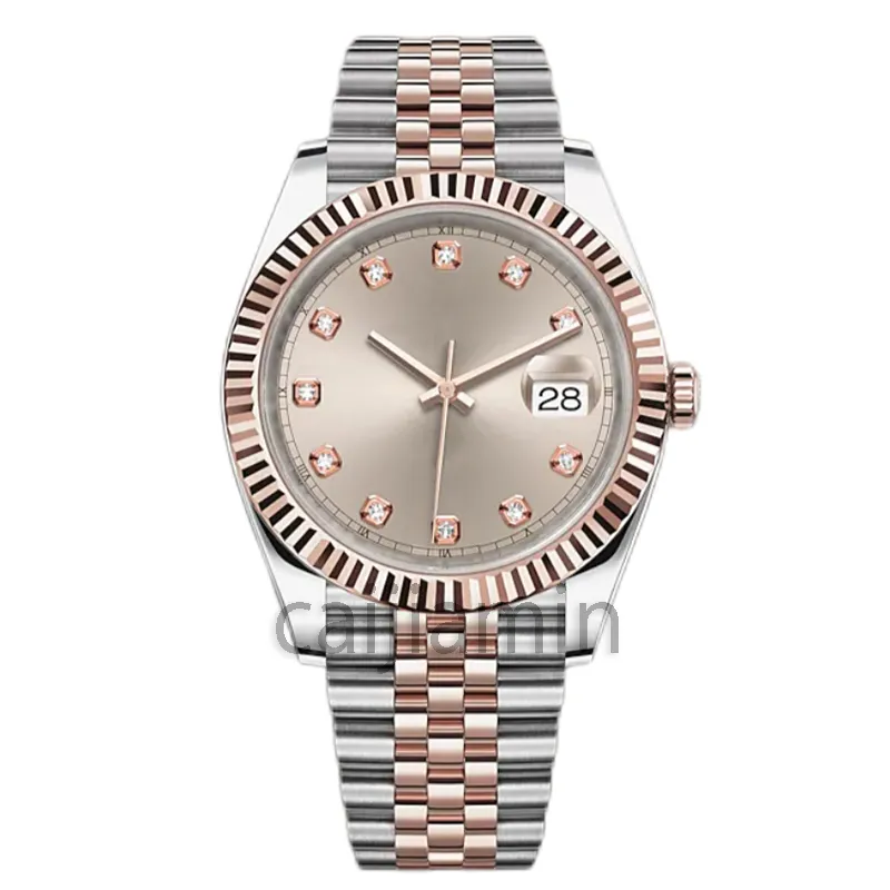 CAI JIAMIN - Herrens automatiska mekaniska klockor Mäns klockdatum Bara 41 mm Dial Rose Gold All rostfritt stål Waterproof Waterproof