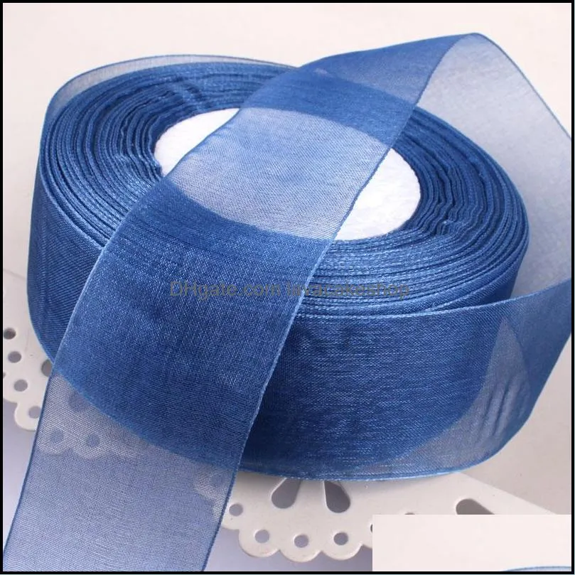 Width 4m 50Yards Various Color Silk Ribbon Organza Wholesale Gift Wrap Decoration Christmas Decorations Festive Party Supplies Home