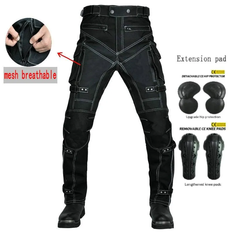 Motorfiets Apparel Riding Jeans Volo Motocross Reflectief veilig fietsenbroek los rechte algehele ingebouwde knie pads zakken MotorCycle