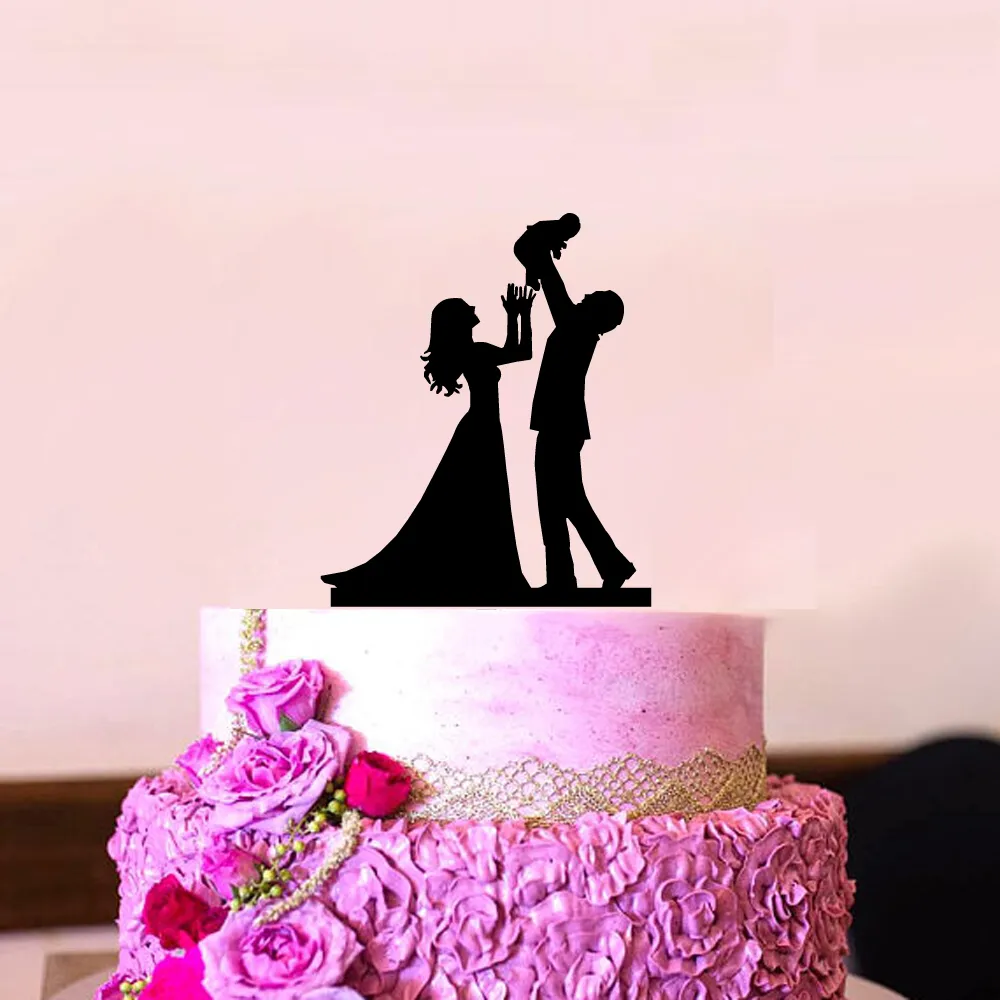 Family Style Cake Topper Wedding Party Family Party Anniversary Bridal Shower Decorations Kids Gift cake decor Rustic Wedding (13)