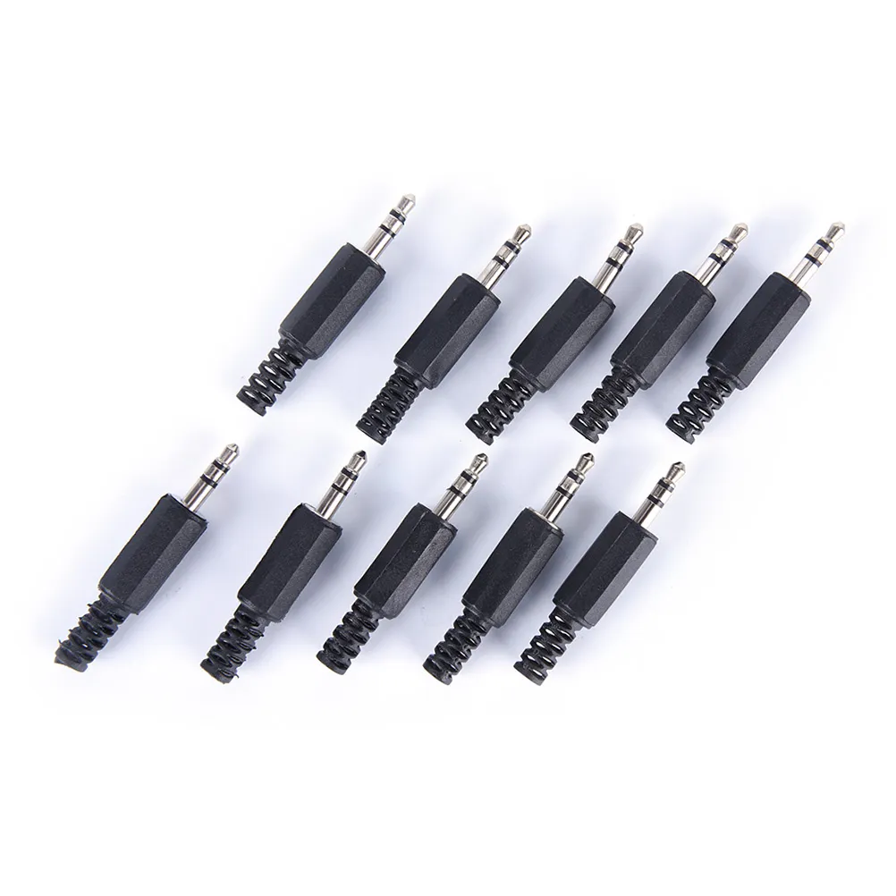 Lamp Holders 10Pcs/5Pcs 3.5mm 3.5 Stereo Plug Black Audio Jack Plug Headphone Male Connector Wholesale