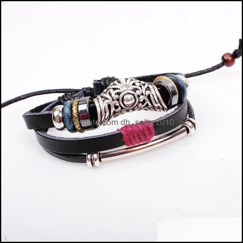 leather bracelet genuine leather bracelet wooden bead charm infinity bracelets