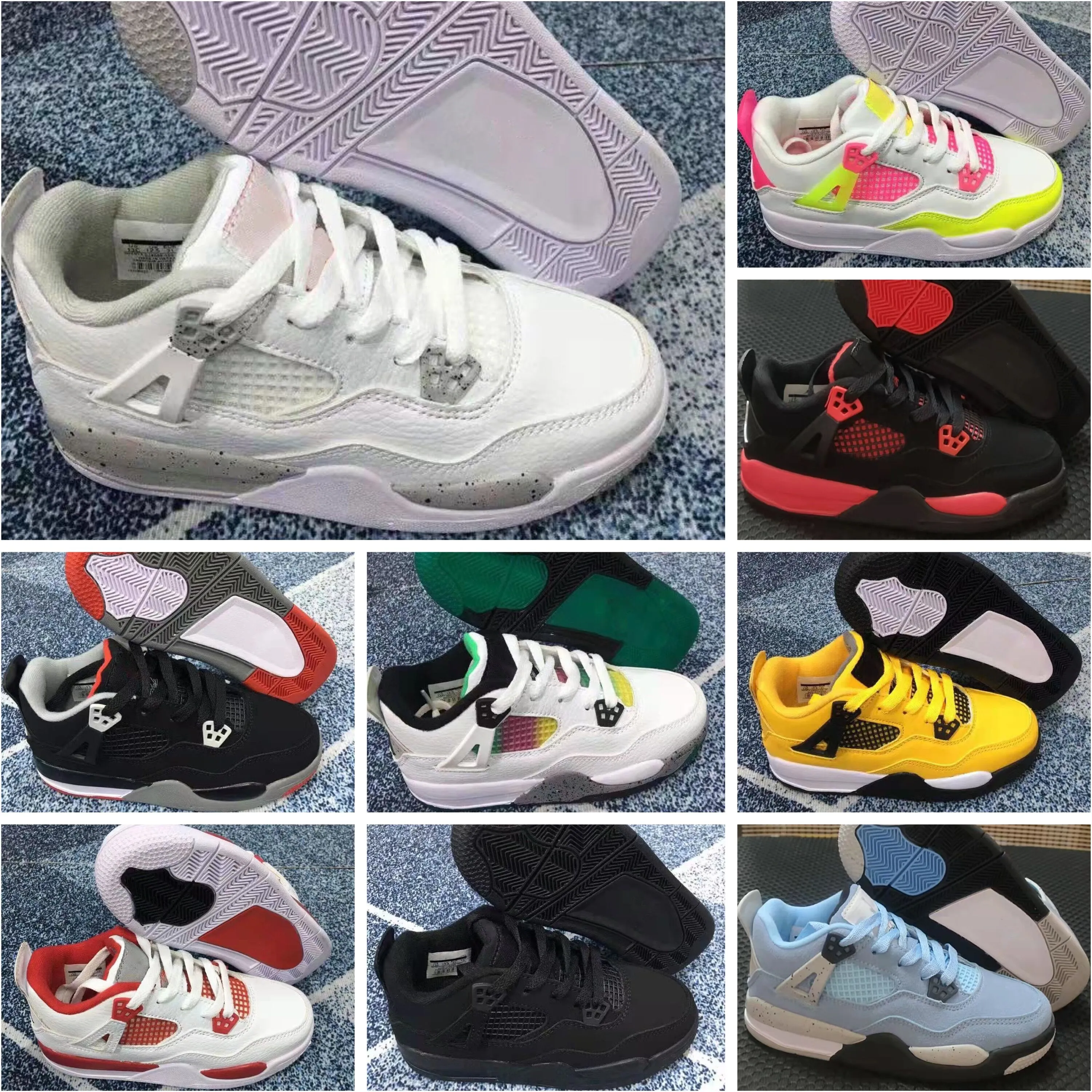2022 Calssic Rainbow Çocuk Ayakkabı Erkekler İçin Bebek Çocuklar Beyaz Mavi Gri Sıradan Spor ayakkabılar Boyut 22-35