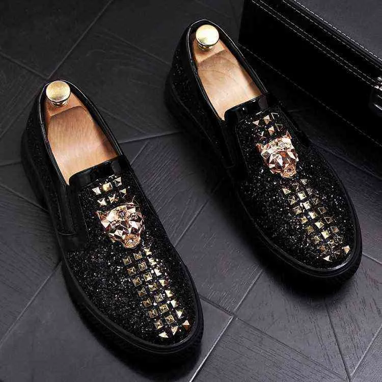 Dress Shoes Sandals Summer Pointed Viscose Casual Shoes Luxury Rhinestone Low Top Solid Color Daily Flat Gold Loafers 220629