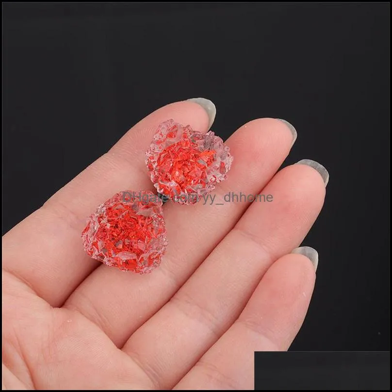 irregular crystal cluster flower resin mold crystal colorful resin druzy stud earring jewelry making for women girls valentine`s day