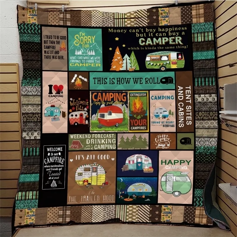 SOFTBATFY Camping Caravan Quilt Print All Season For... From Luo09, $17 ...