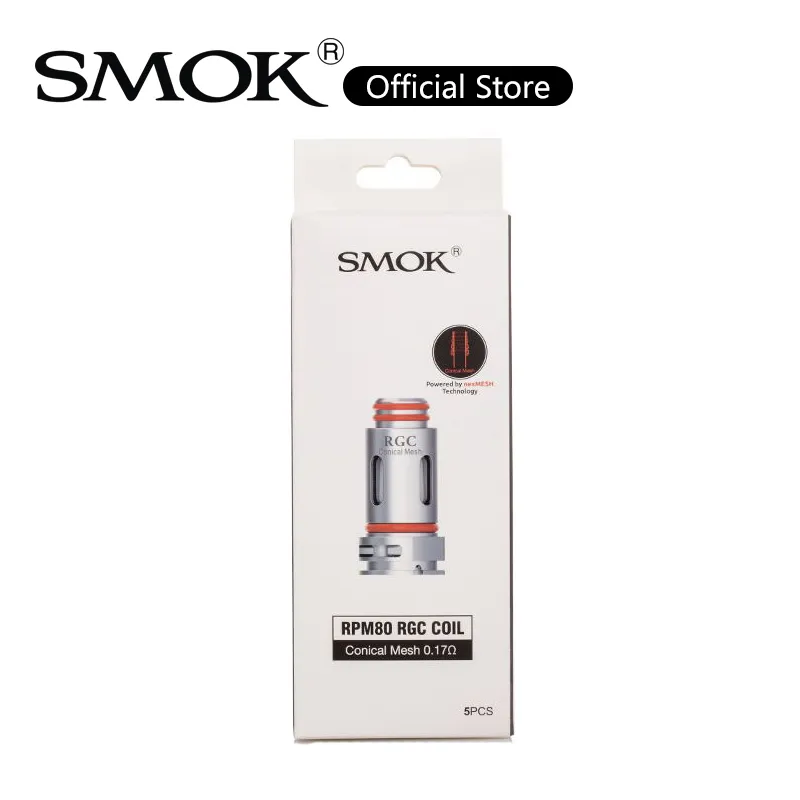 Bobina Smok RPM80 RGC 0,17ohm 0,6ohm DC MTL Bobinas de malha cônica para Fetch Pro RPM 80 Kit 100% autêntico