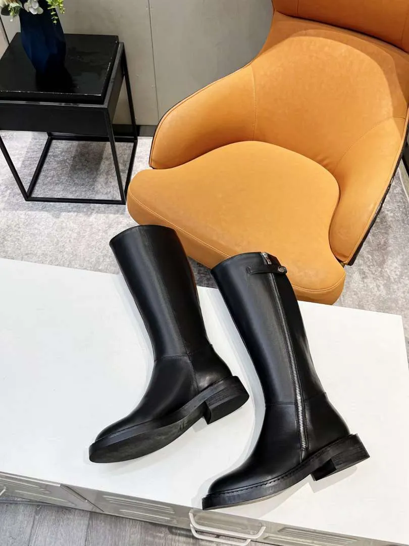 Luxuriöse neue Damen-Kniestiefel, modische Stiefeletten, Reißverschluss, Schneeritter, Winter- und Herbst-Martin-Schuhe, Größe 35–42