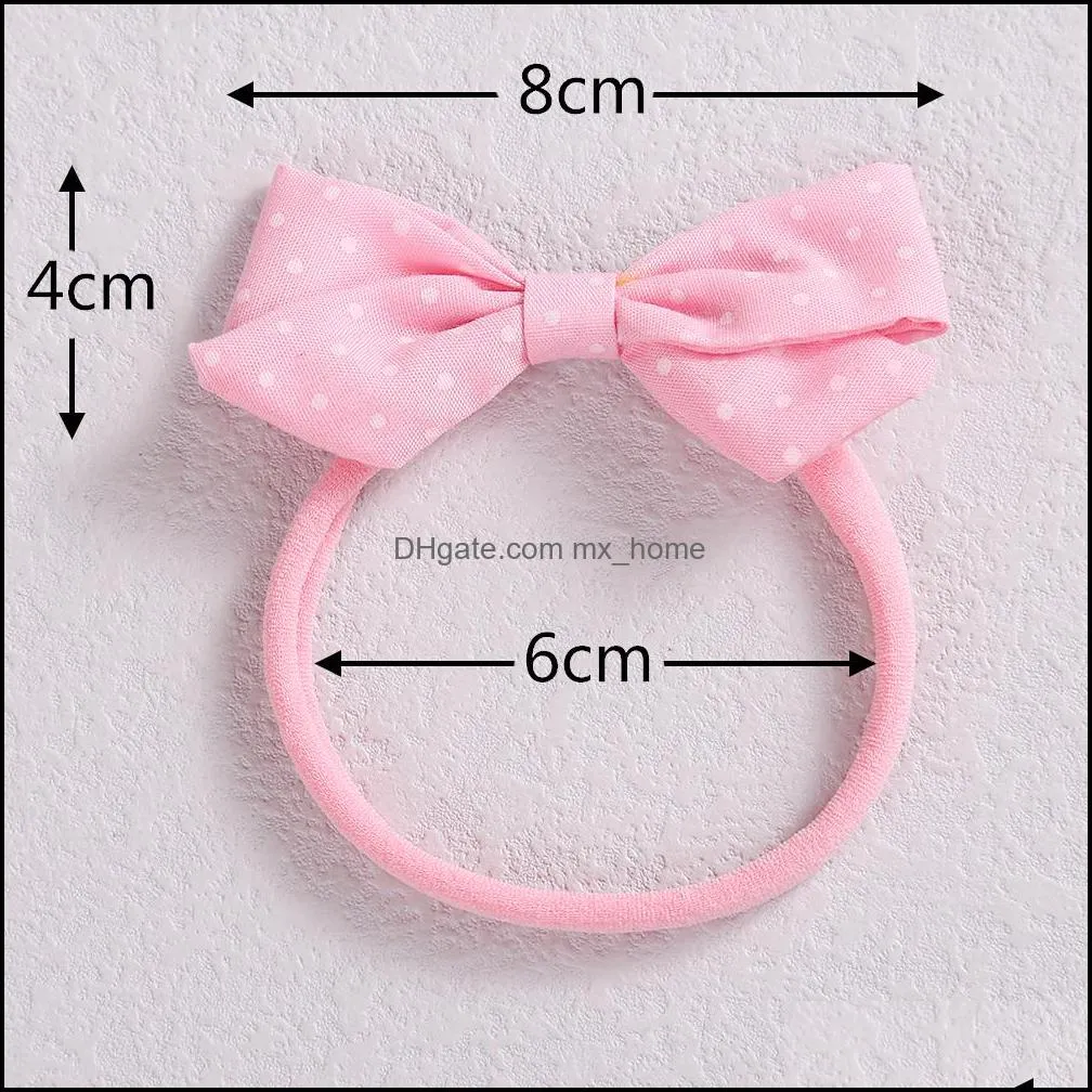 dot prints kids baby girls headband,3.2inch girls dot bow with nylon headband hairpins,kids soft nylon turban hair