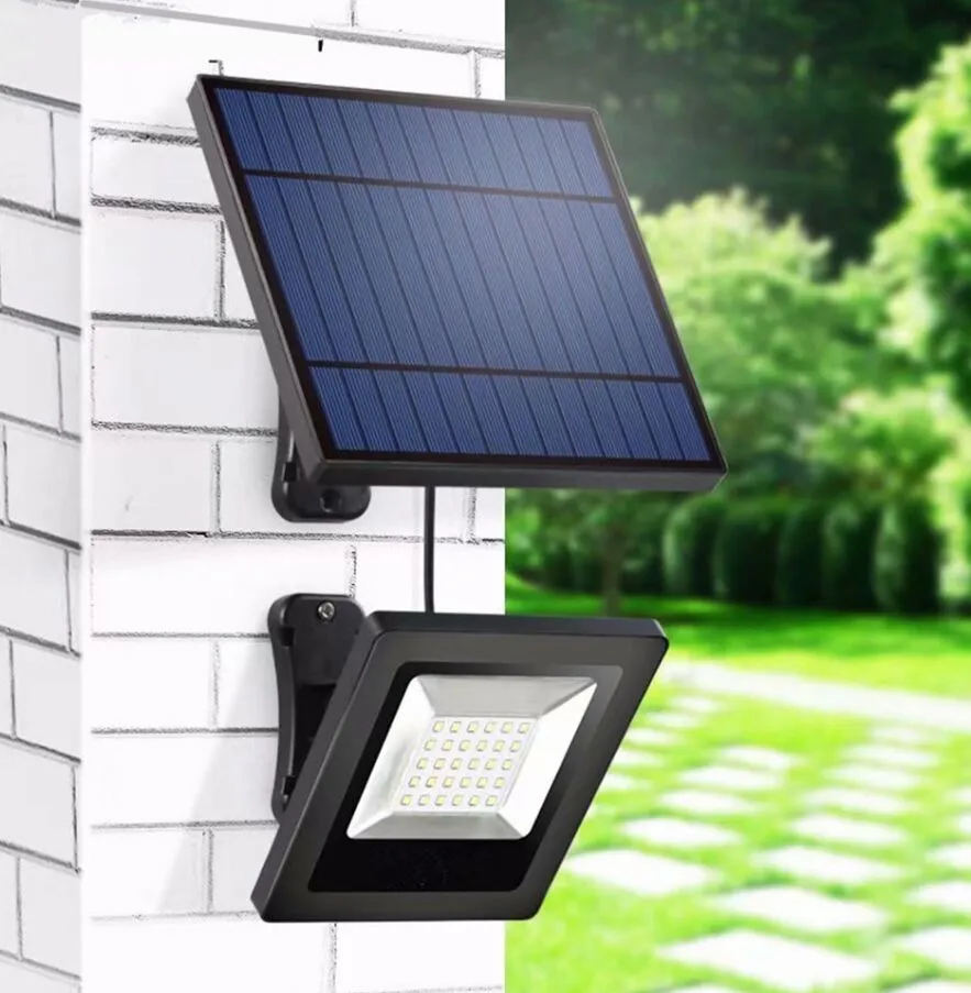 Zonne -licht buitenshuis met scheidbaar zonnepaneel 16ft snoer schijnwerpers Solar LED -licht voor tuinwand ondergronds