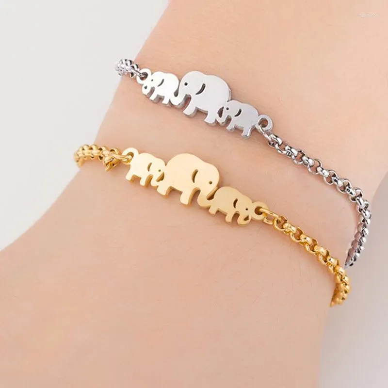 Lien chaîne éléphant Bracelets pour femme mode fête des mères cadeaux Pulseira Feminina bijoux maman enfants Wrap Bracelet Fawn22