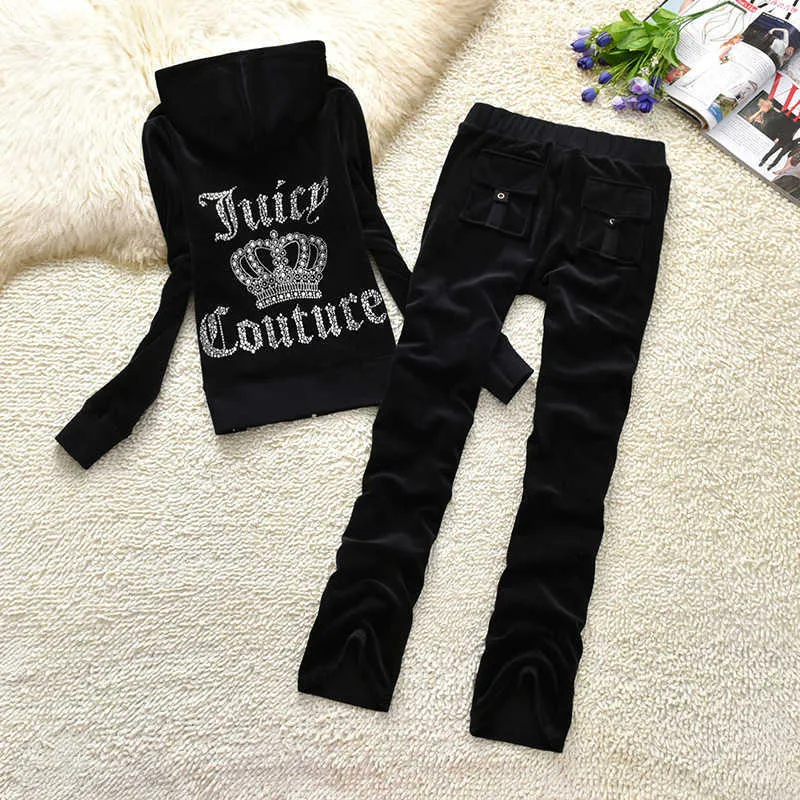 2024 Summer Brand Sying 2 Piece Sets Velvet Velor Women Track Suit Hoodies and Pants Met Breattable Design 50 Oess Juicy Coutoure Tracksuit 3496