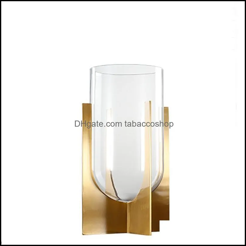 Nordic Luxury Large Transparent Glass Vase Decoration Home Modern Art Vases Living Room Dry Flower Decor Accessories Gifts