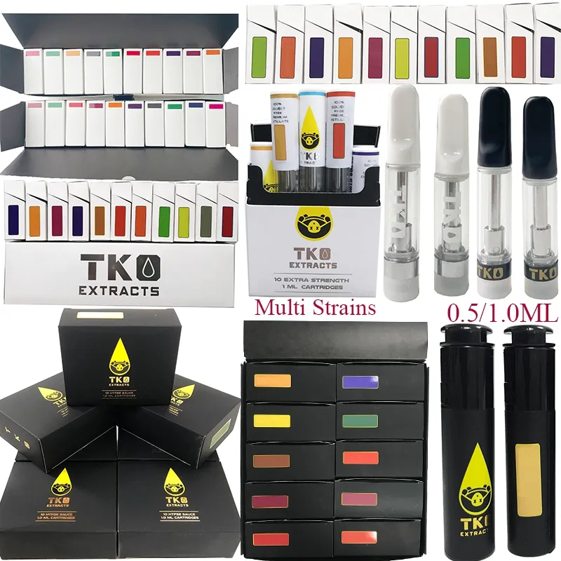 TKO Sauce Carts Atomizer Vape Cartridges Packaging 0.8ml 1ml TKO Extracts 510 Thread Thick Oil