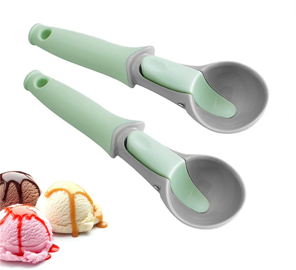 Skedar 8 tum plast TPR Ice Cream Scoop nonstick Anti-Freeze Icecream Scooper Kitchen Tool för gelatos, fryst yoghurt, frukt, sundaes