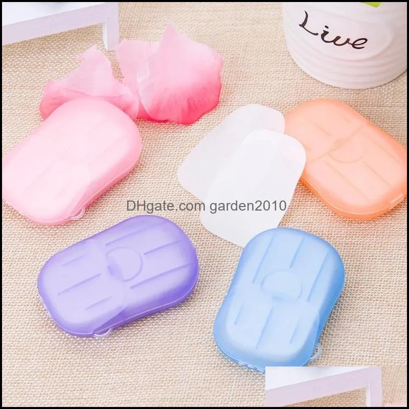 20 pcs/box disinfecting soap paper bath soaps flakes mini cleaning papers easy washing hand travel convenient disposable scented slice