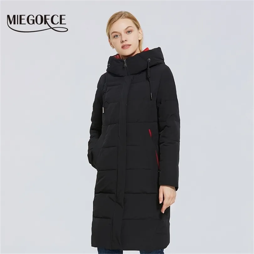 Miegofce Winter New Women's Cotton's Cott Length Soft Clothing Style Contrast Cortrast Design Winter Cotton Jacket Woman Parkas 200928