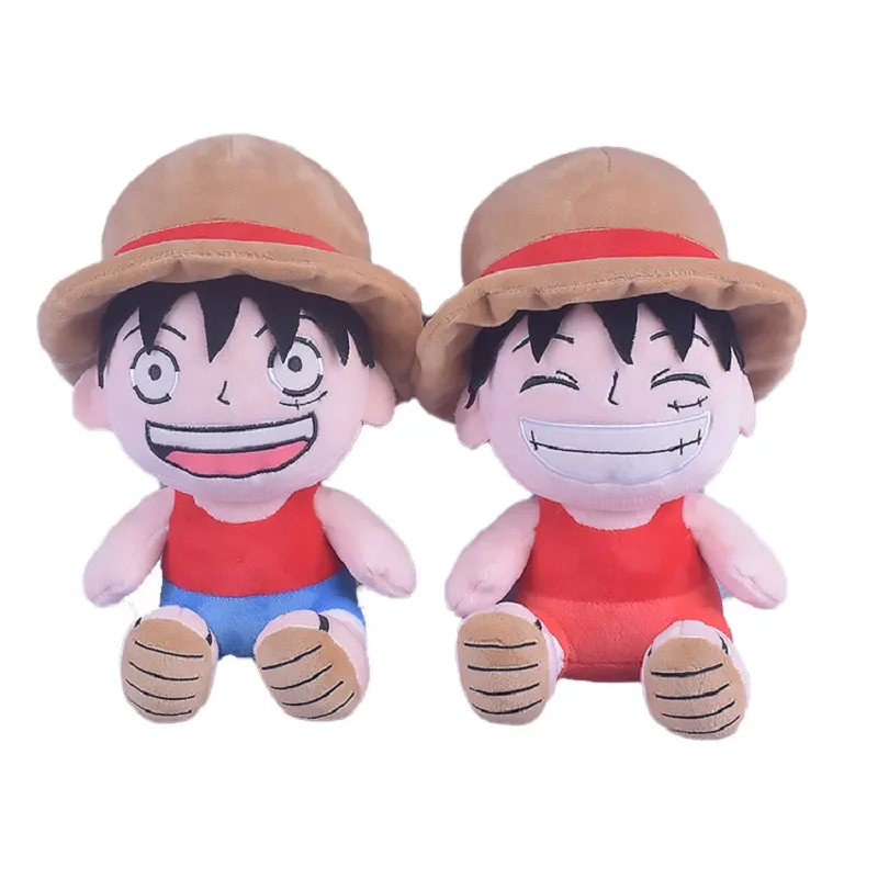 Factory Wholesale 2 Designs 26cm Cartoon Animation Film and Television Peripheral Movie Pirate Luffy Plush Toys Children's Gifts