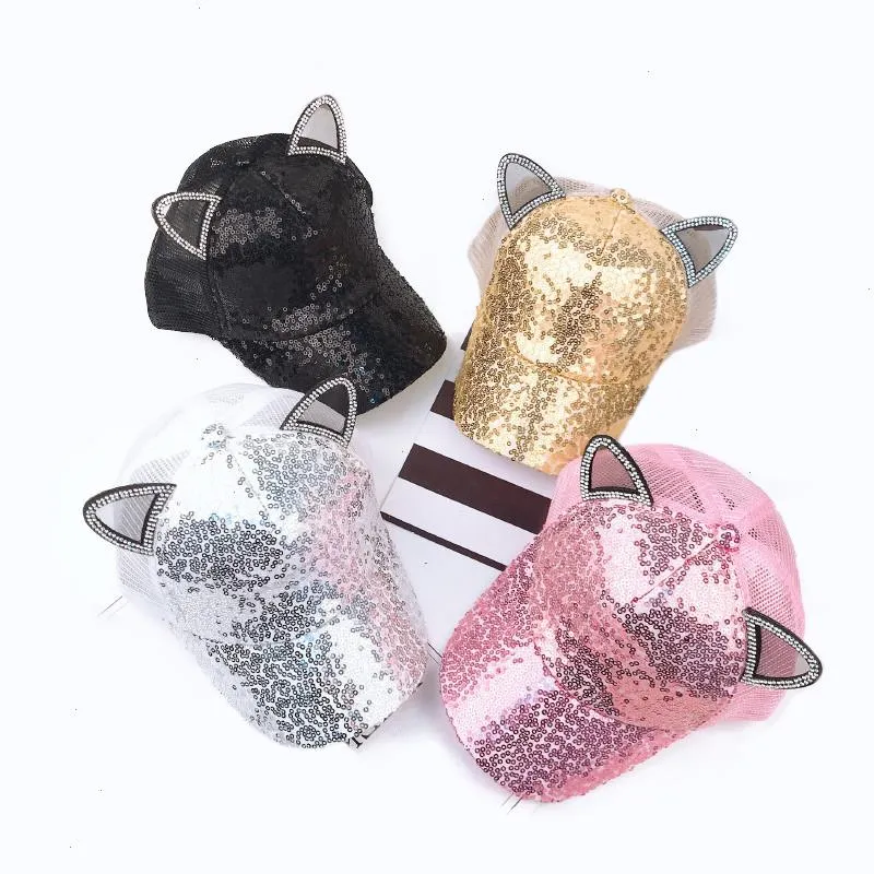 Katzenohr-Kopfband Mit Pailletten – Glitzernde Ohren Auf Metallgestell, Rutschfest, Schwarz