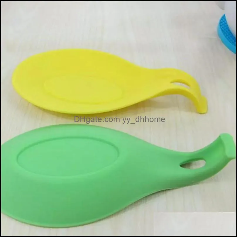 heat resistant silicone spoon mat spatula spoon holder tableware anti-slip pad fork chopstick holder spoon tray kitchen tool vt0356