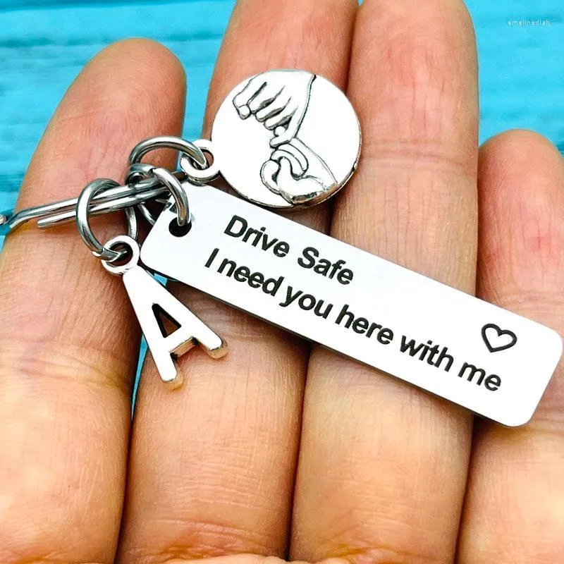 Keychains Drive Safe Keychain Driver Keyring vriendje Geschenkpaar voor vriendin echtgenoot vrouw Emel22