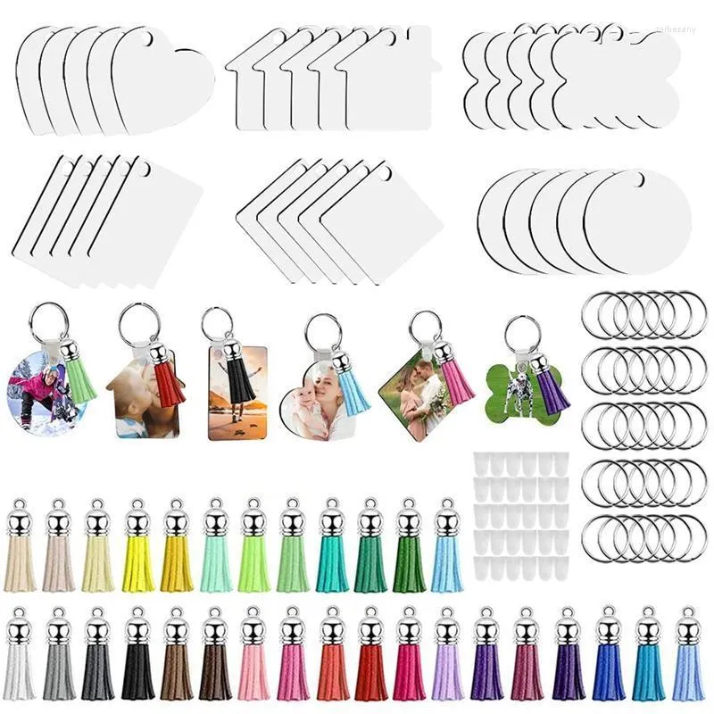 Keychains pcs sublimação chaveiro em branco 6 formas de transferência de calor imprimido para DIY Making CraftsKeyChains Forb22