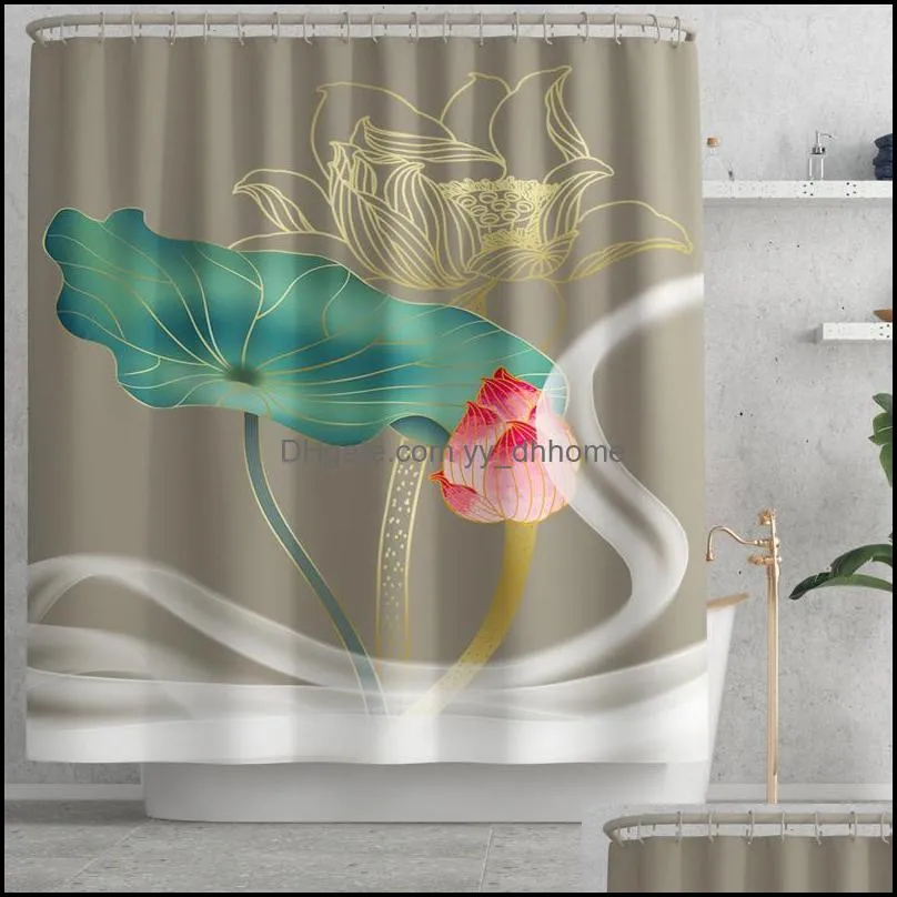 Zeegle Bath Mat And Shower Curtain Set Floral Bathroom Microfiber Toilet Floor Absorbent Mats