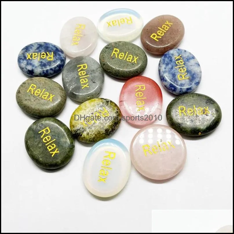 lettered oval worry stone thumb gems natural quartz healing crystal therapy reiki treatment spiritual minerals massage art sports2010