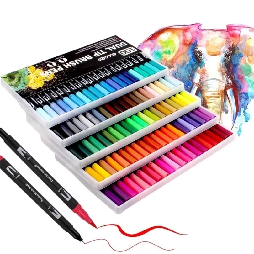 Dual Tip Brush Pens UP To 120 Colours Fineliner Felt Tip Pens