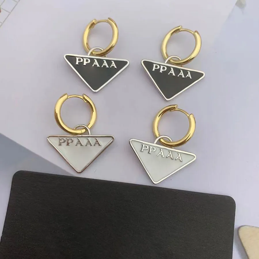 Designerskie kolczyki Fashion Triangle Earing Simple Hoop dla mężczyzny Damskie klasyczne 2 kolory Wysoka jakość