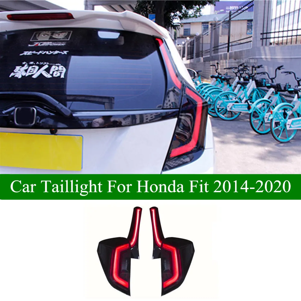 Sakljus bakljusmontering för Honda Jazz Fit LED BAILDIGHTS 2014-2020 BAKER FOG Broms Turn Signal Auto Accessories Lamp