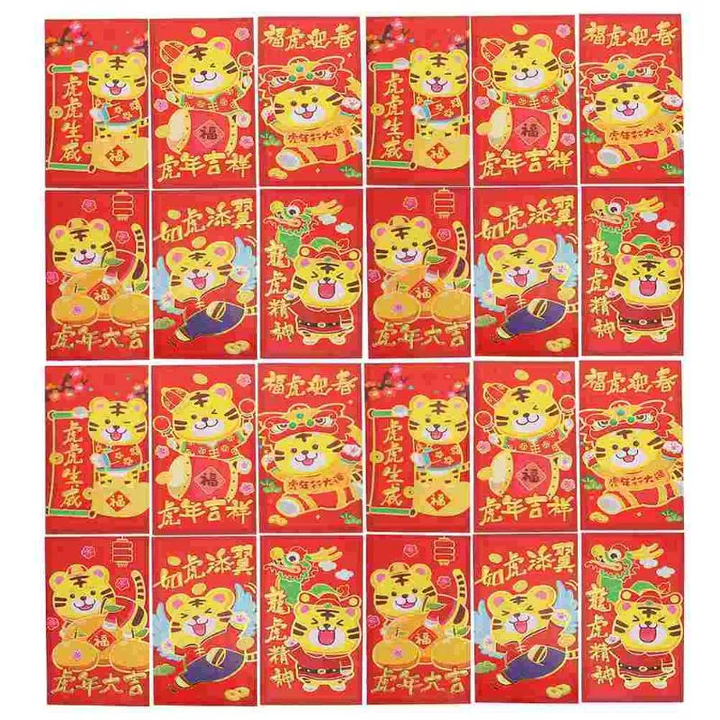 Emballage cadeau 60pcs Année chinoise Tiger Design Enveloppes rouges Money PocketsGift