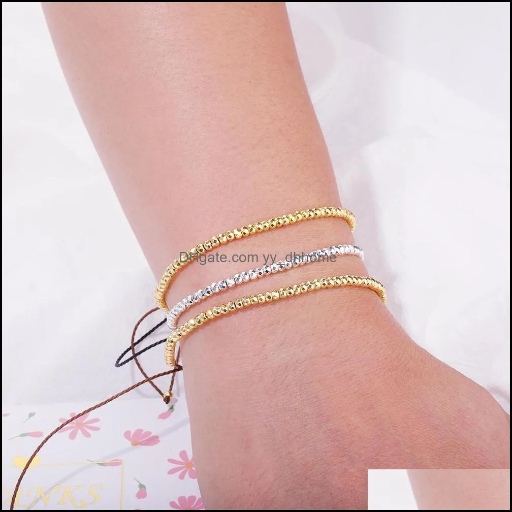 Hematite Beaded Braided Bracelet Strands 2021 Adjustable Black Rope Chain Health Care Bracelets For Women Yoga Jewelry Gifts