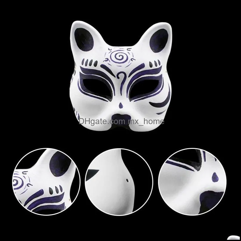 Makeup Dance White Masks Embryo Mould DIY Painting Handmade Mask Pulp Animal Halloween Festival Party Masks White Paper Face Mask DBC