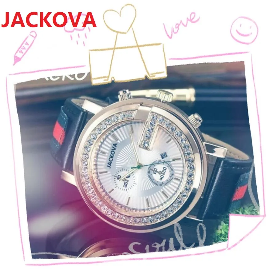 Famosos Sub Dials Die Diseñador Classic Designer Watch 45mm Luxury Fashion Crystal Diamonds Men relojes Gran dial dial women cuarzo rojo de reloj de cuarzo