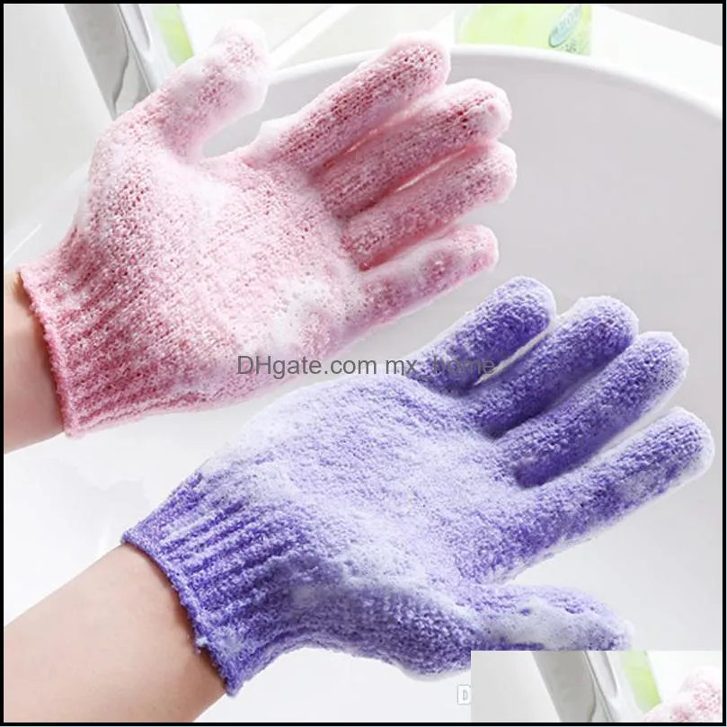 Großhandel feuchtigkeitsspendende Spa Hautpflege Tuch Bad Handschuh fünf Finger Peeling Handschuhe Gesicht Körper Baden langlebig weich Bc Bh0623 Drop Lieferung