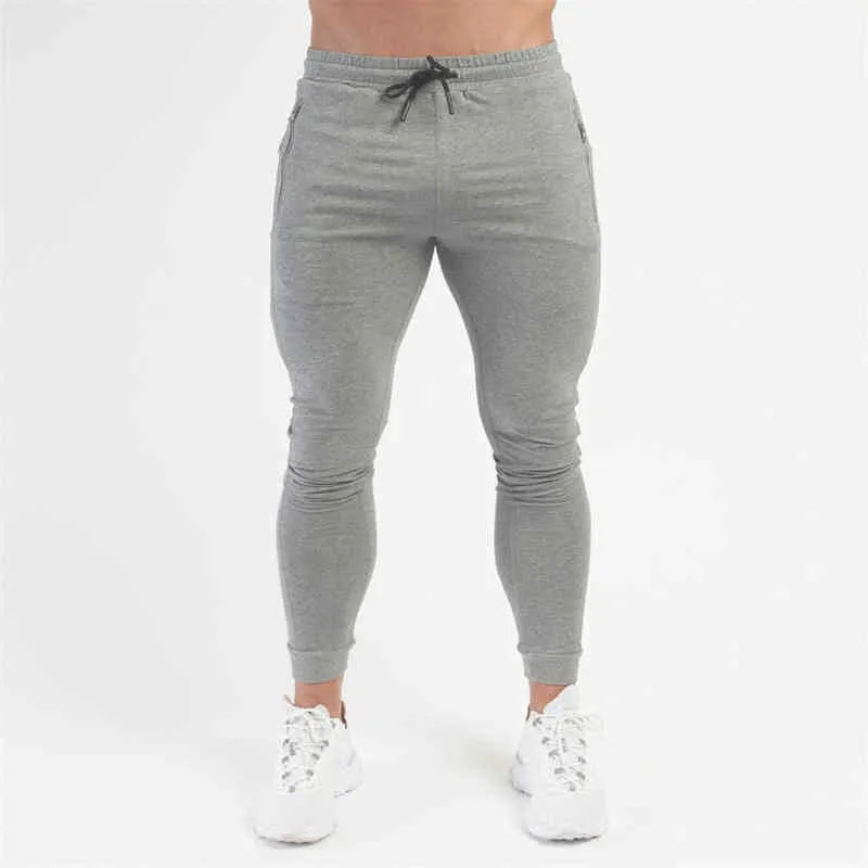 Sólido Flaco Pantalones casuales Hombres Joggers Pantalones de chándal Otoño Gimnasio Fitness Algodón Ropa deportiva Pantalones Bottoms Hombre Running Trackpants G220713