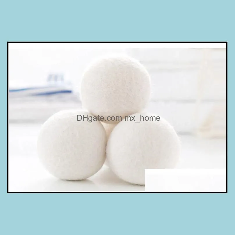 natural wool felt dryer balls 4-7cm laundry balls reusable non-toxic fabric softener reduces drying time white color balls sn924