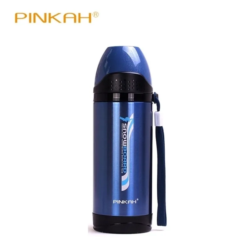 Pinkah Thermos ze stali nierdzewnej podwójna ściana termiczna butelka Travel Mub Water Vacuum School Home Office Kawa 500 ml Y200107