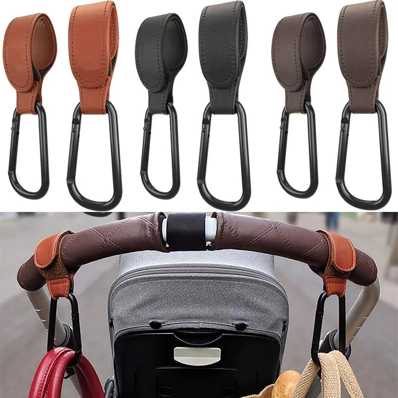 Pièces de poussette, accessoires en cuir PU, crochet pour bébé, cintre multifonction rotatif à 360 degrés, organisateur de chariot, landau