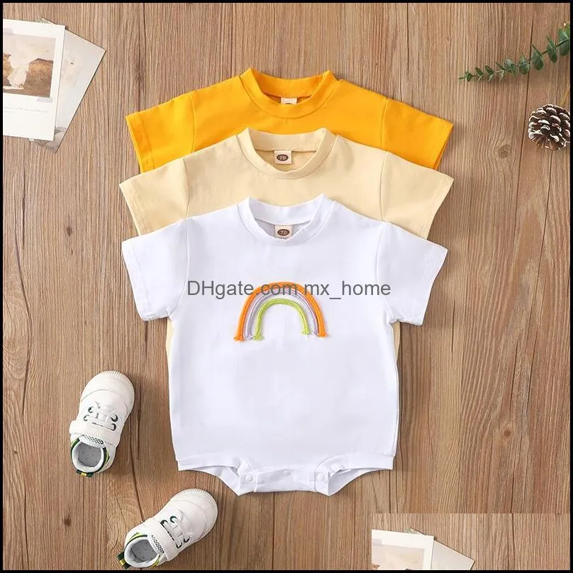 kids rompers boys girls rainbow romper infant toddler jumpsuits summer fashion boutique baby climbing clothes z5667