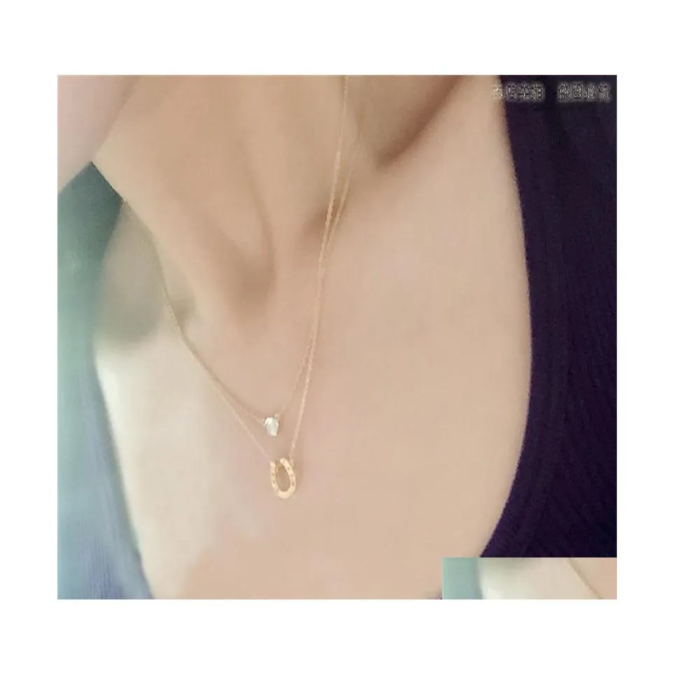 H￤nge halsband choker med kort guld sier h￤stsko halsband f￶r mode kvinnliga smycken tur 619 Q2 droppleveransh￤ngen dhlpj