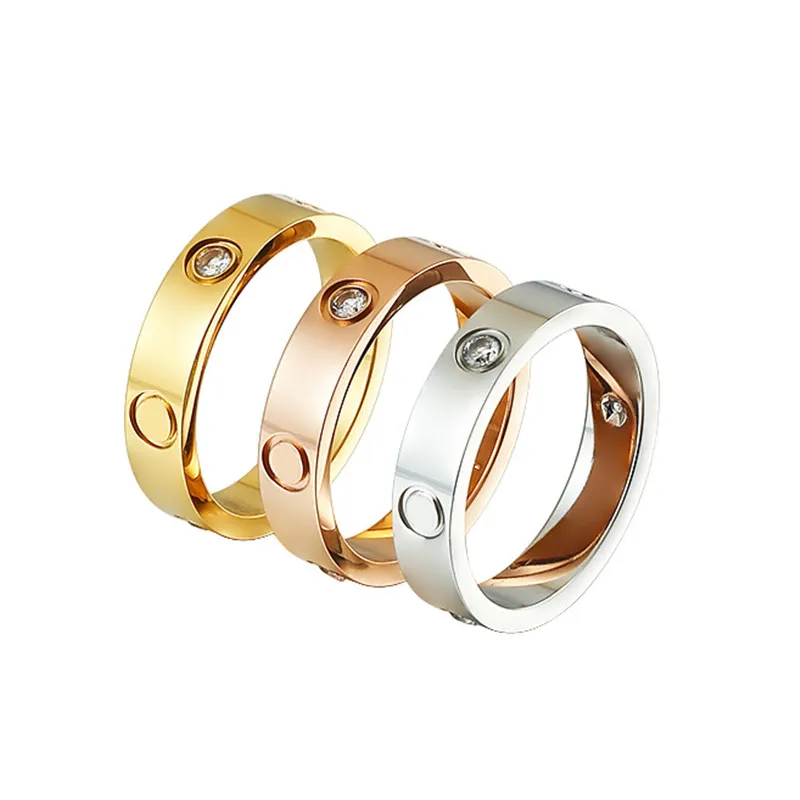 man ringdesigner ringar för kvinnor silver smycken älskare mode klassiskt rostfritt stål material färgfast inte allergisk vänskap charm diamant rosguld ringar