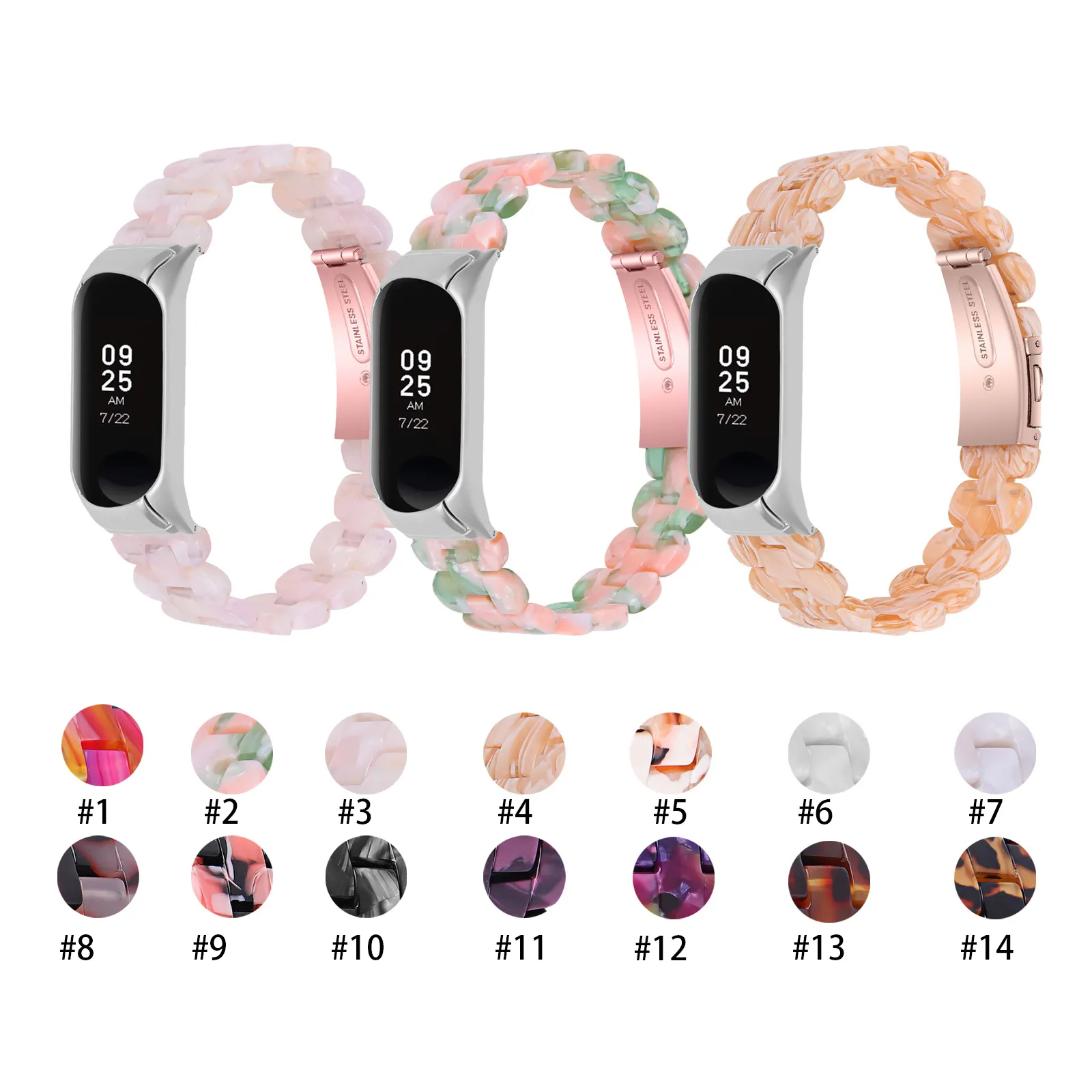 Resin Watch Strap Wristband For Xiaomi Mi Band 6 5 Fashion Luxury Oval Watchband Replacements Bracelet For Miband 3 4 Smart Accessories