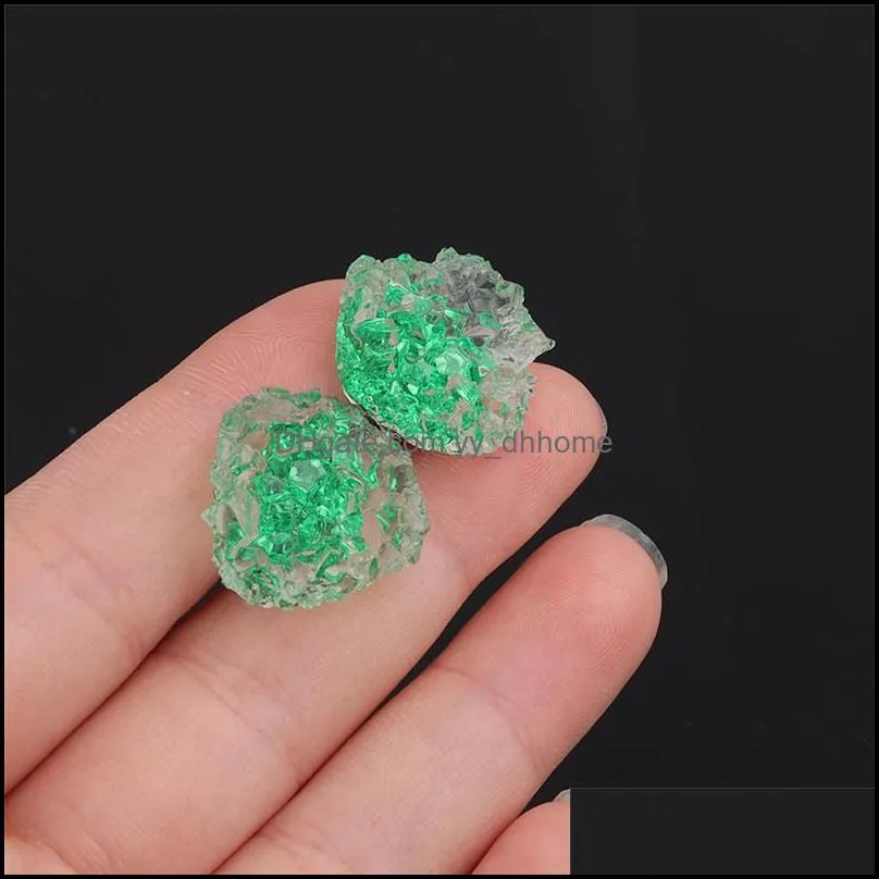 irregular crystal cluster flower resin mold crystal colorful resin druzy stud earring jewelry making for women girls valentine`s day