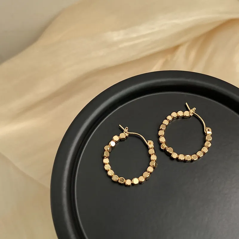 Round Circle Hoop Earrings For Women Gold Statement Metal Earring Party Jewelry Couple Gift