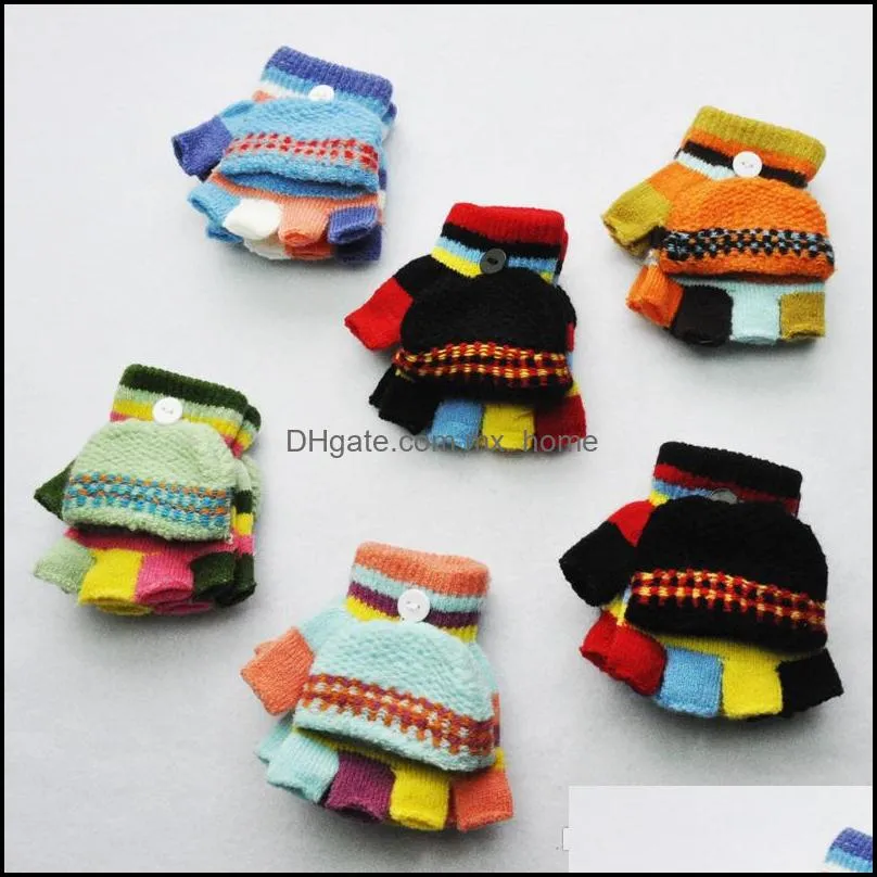 5-15 years New Arrival 2017 Winter Children Gloves Warm Baby Boys Girls Mittens Kids Knitted Patchwork Thicken Gloves