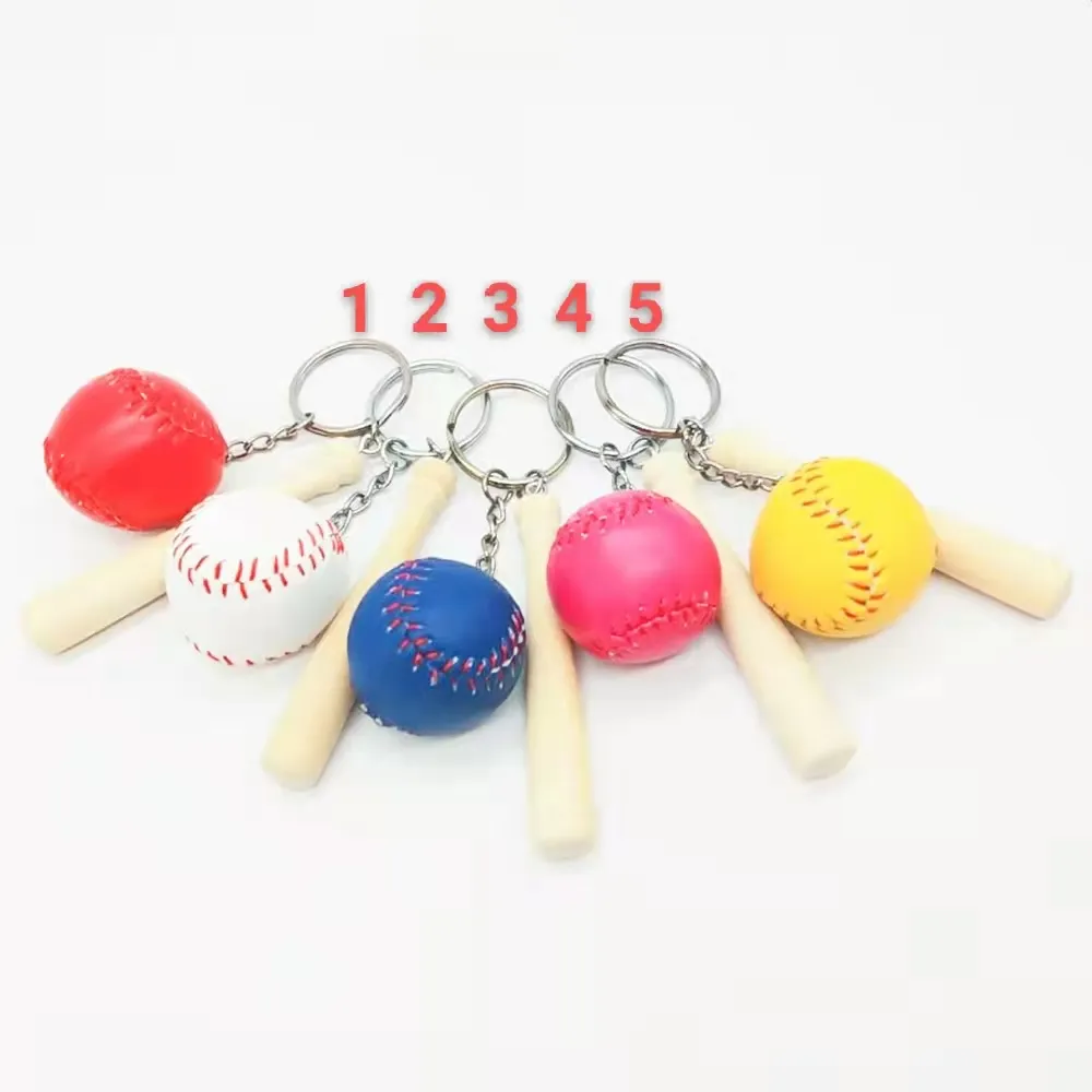 Cross-border baseball softball keychain wholesale small bat keyring accessories